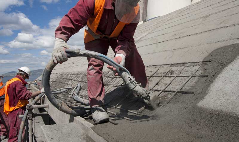 Application du béton propulsé