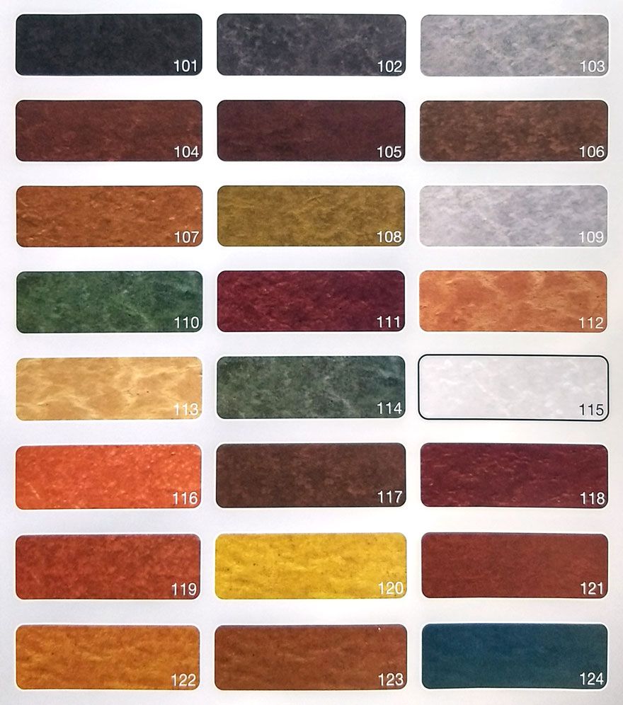 Tabel de culori pentru beton amprentat