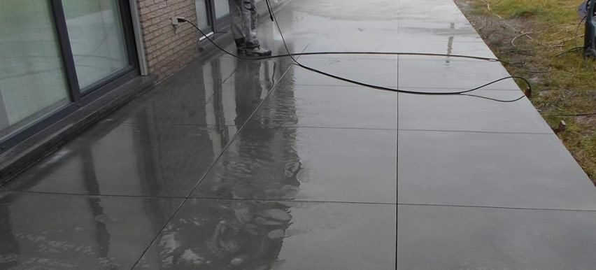 terrasse en béton lissé